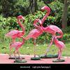 Fiberglass Flamingo Sculpture for Garden and Pond Decorations