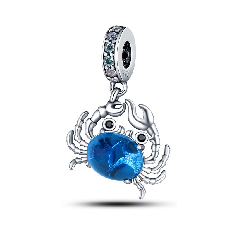 Ocean Series Copper Luminous Shell Pearl Fishtail Tortoise Charms Beads Fit 3Mm Original Bracelets Fine Diy Jewelry