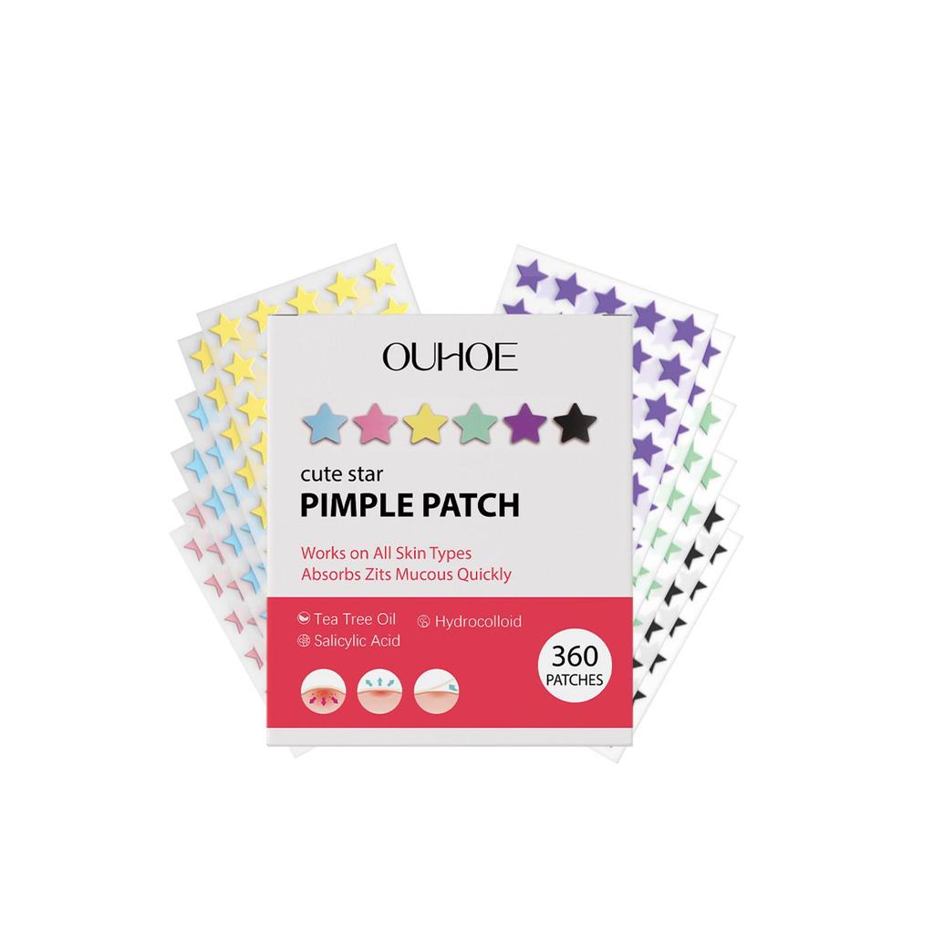 OUHOE star-shaped hydrocolloid care patch men and women facial partial patch daily breathable concealer hydrocolloid patch 360pcs