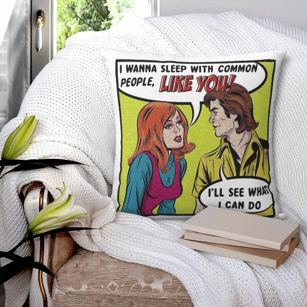 Pulp Band Common People Pillowcase Polyester Linen Velvet Printed Zip Decor Pillow Case Room Cushion Cover 45X45
