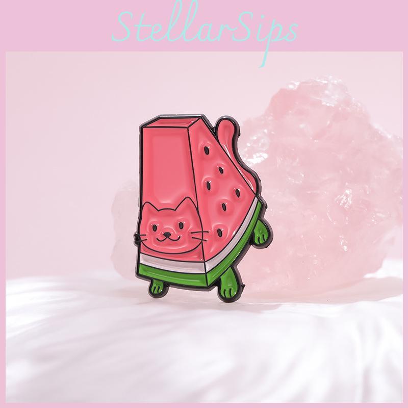 Charming Cute Cartoon Fruit Brooches Featuring Adorable Strawberry Watermelon Grape Designs