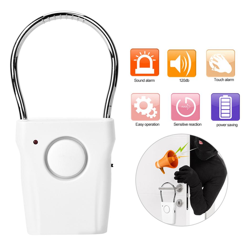 120dB Touch Sensor Door Handle Alarm Anti Theft Vibration Window Burglar Alert Home Security