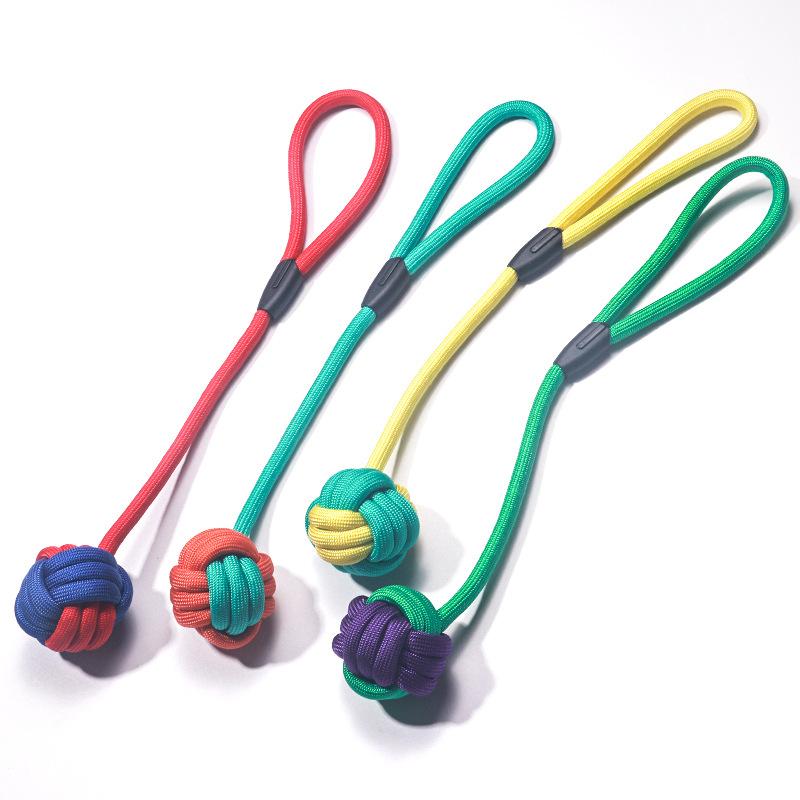 New Candy Colored Chew Resistant Cotton Rope Pet Toy Set for Dogs Teeth Grinding Supplies