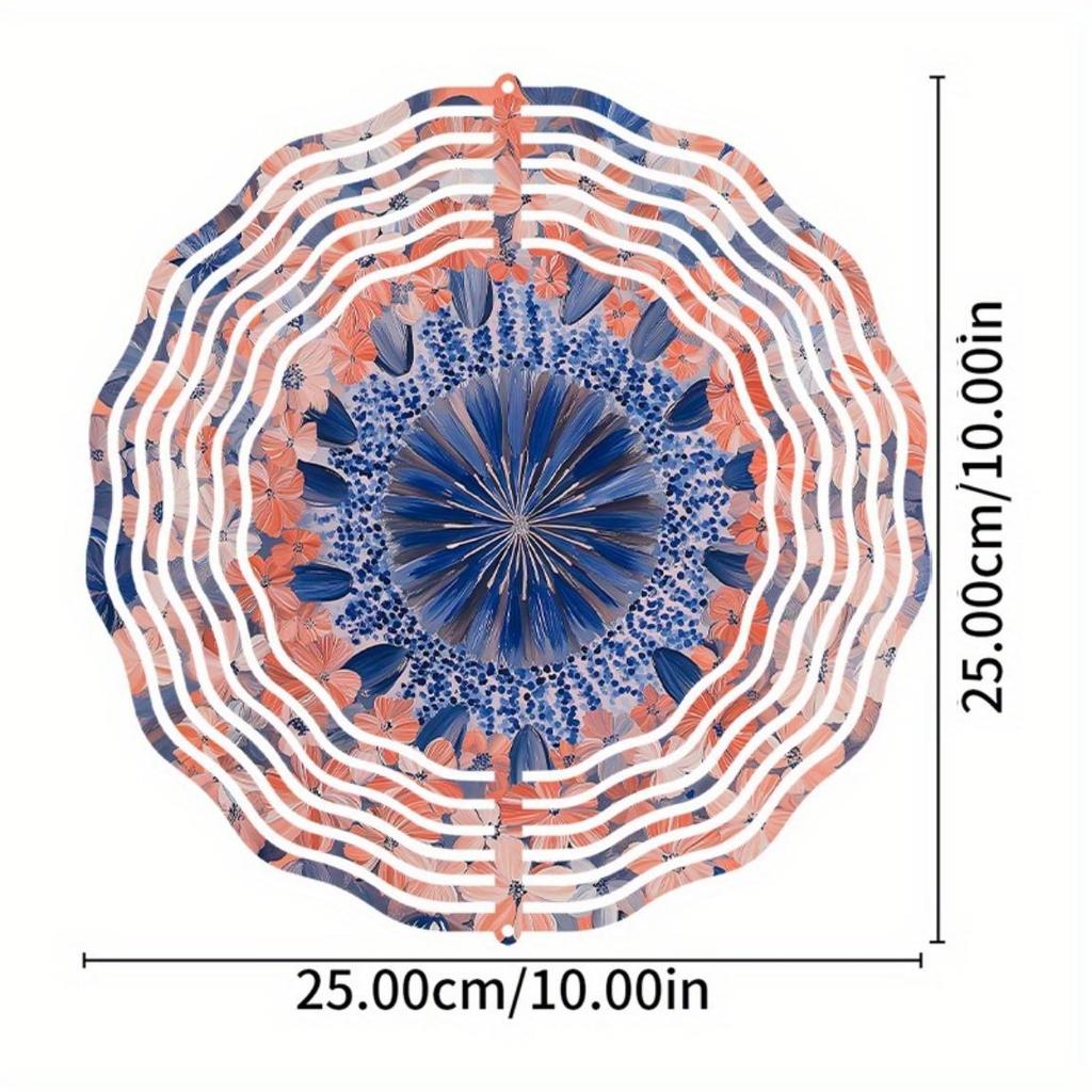 Vibrant Blue and Orange Wind Chime for Garden Decor with 360 Degree Hanging