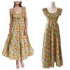 Australijska świąteczna sukienka z odkrytymi plecami w kwiaty: Spódnica długa w stylu retro pasterskim dla kobiet