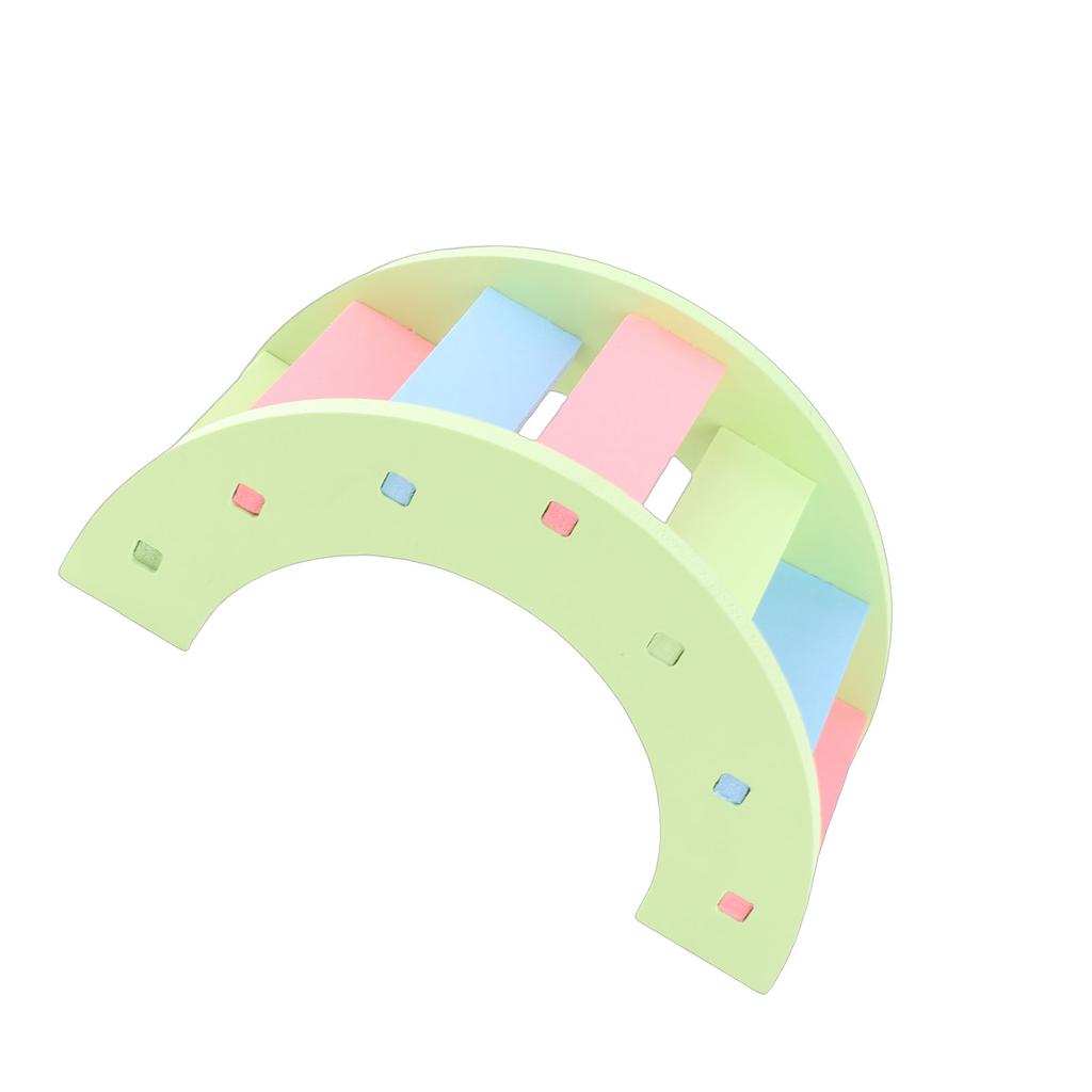Wooden Hamster Play Bridge Toys   Seesaw Activity Cage for Pet Guinea   Mice Pink
