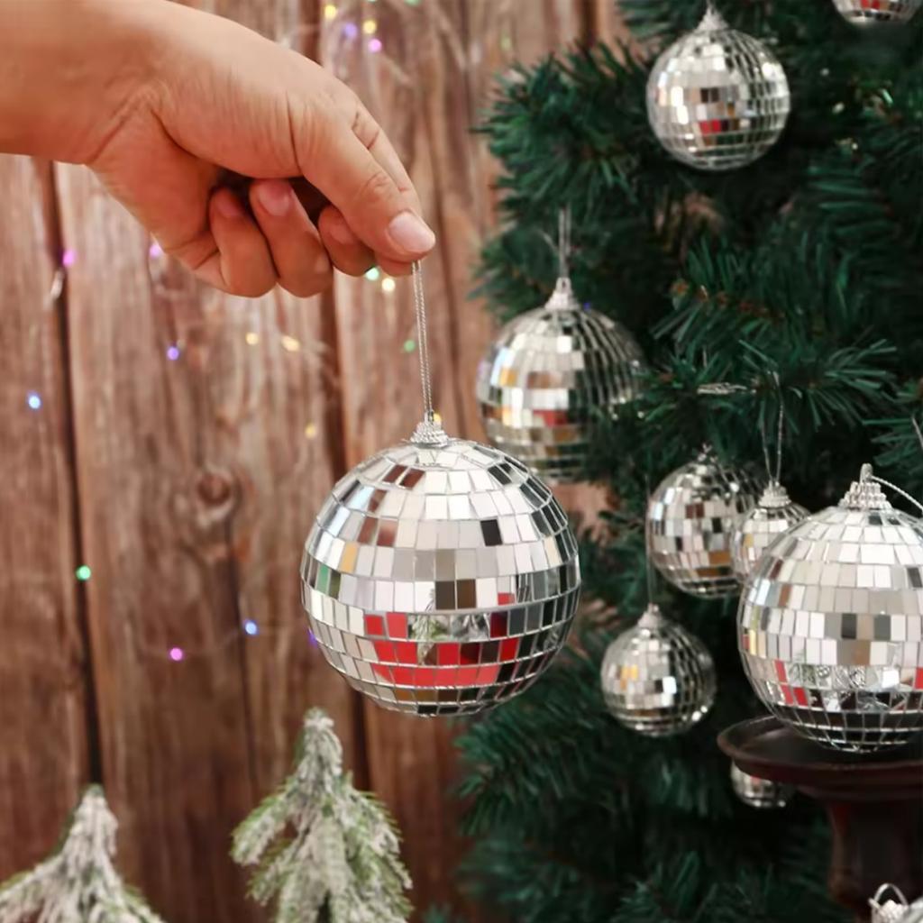 3-24Pcs Mirror Disco Ball Christmas Ball Ornament Set Xmas Tree Hanging Pendant Merry Christmas Decoration for Home New Year Gif
