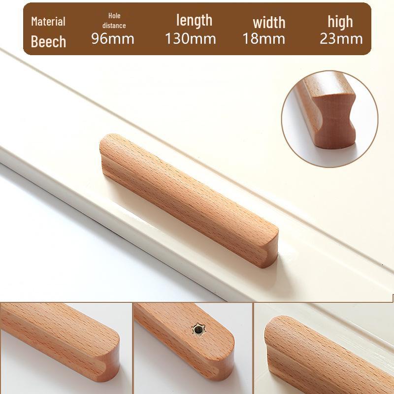 Mâner modern minimalist din lemn masiv pentru ușă și sertar