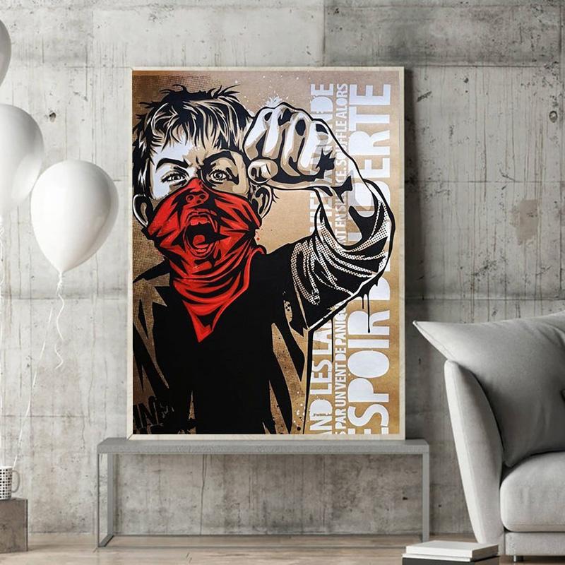Street Graffiti Poster and Print Famous Artists RNST Works Canvas Painting Masked Cool Girl Boy Wall Art Picture Room Home Decor