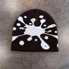 Water Drop Print Knit Beanie Men Women Soft Stretchy Skull Cap for Street Fashion Casual Outing Trendy Unisex Winter Hat