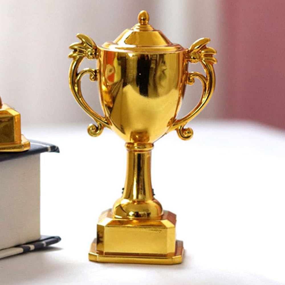 Cabilock Mini Trophy Plastic Small Award 3.35x1.97x1.97 Inches Dollhouse Accessory
