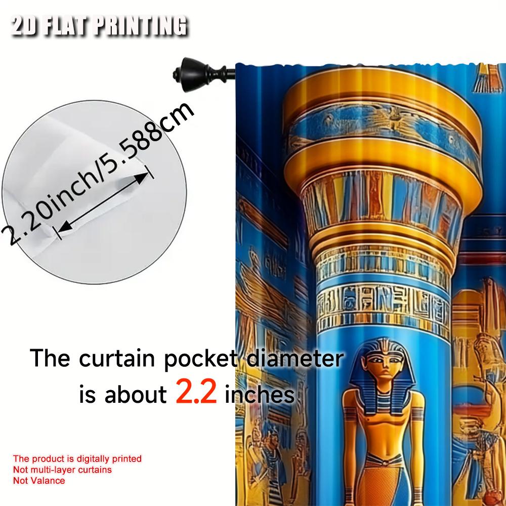 Egyptian Curtains Mysterious Ancient Egypt Temple Wall Suitable Living Room Bedroom Kitchen Bathroom Curtain Set Of 2 Made Polyester Washable Great