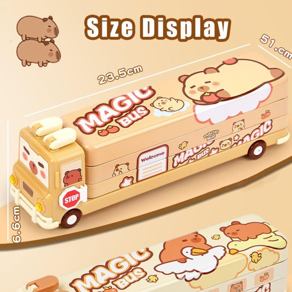 Capybara Pencil Case Bus Shape Stationery Organizer New Stationery Storage Box  Students