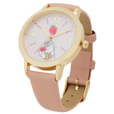[Fieldwork] Uhr mofusand Shark Blau Leder Band MSD002-2 Frauen Rosa