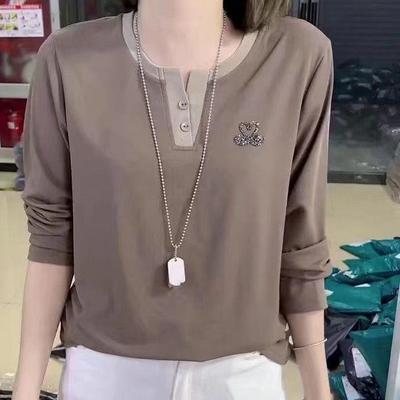 Pulovere Femei Tricouri Casual Lebădă Neagră Tricou cu Gât în V cu Mânecă Lungă: Subțiere, Elegant și Reducerea Vârstei