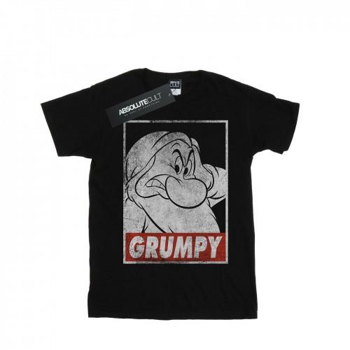Disney Girls Snow White Grumpy Dwarf Poster Cotton T-Shirt