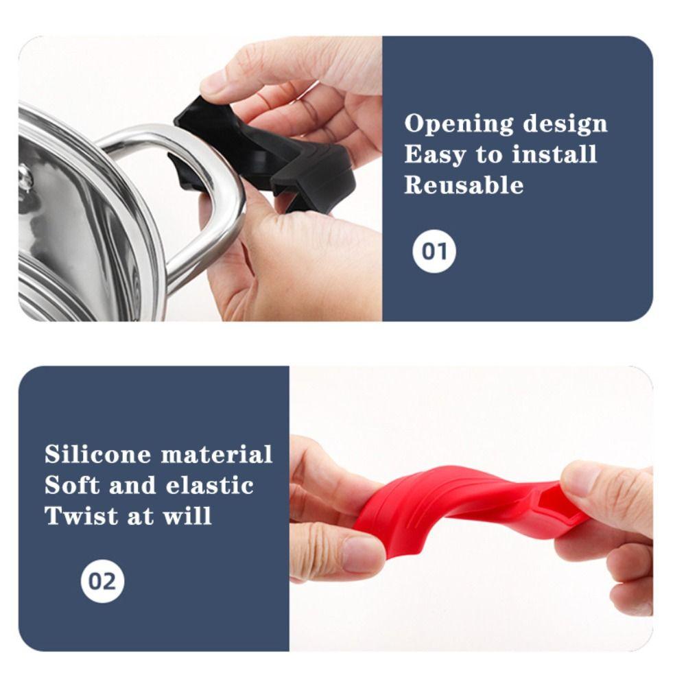 2pcs Silicone Pot Handle Cover Anti-Scald Non-Slip Pot Handle Grip Cover Pot Handle Grip Sleeve Frying Cast Iron Skillet Pan