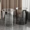 Transparent Trash Can - Large Household Unsealed Flower-shaped Trash Bin - Tall Office Room Garbage Can - Paper Basket