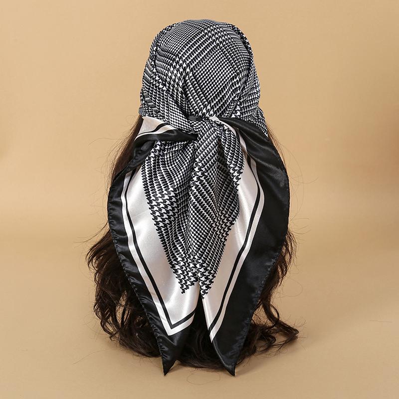90x90CM Square Scarf New Luxury Design Popular Silk Style The Four Seasons Scarves Women Sunscreen Beach Kerchief Hijab