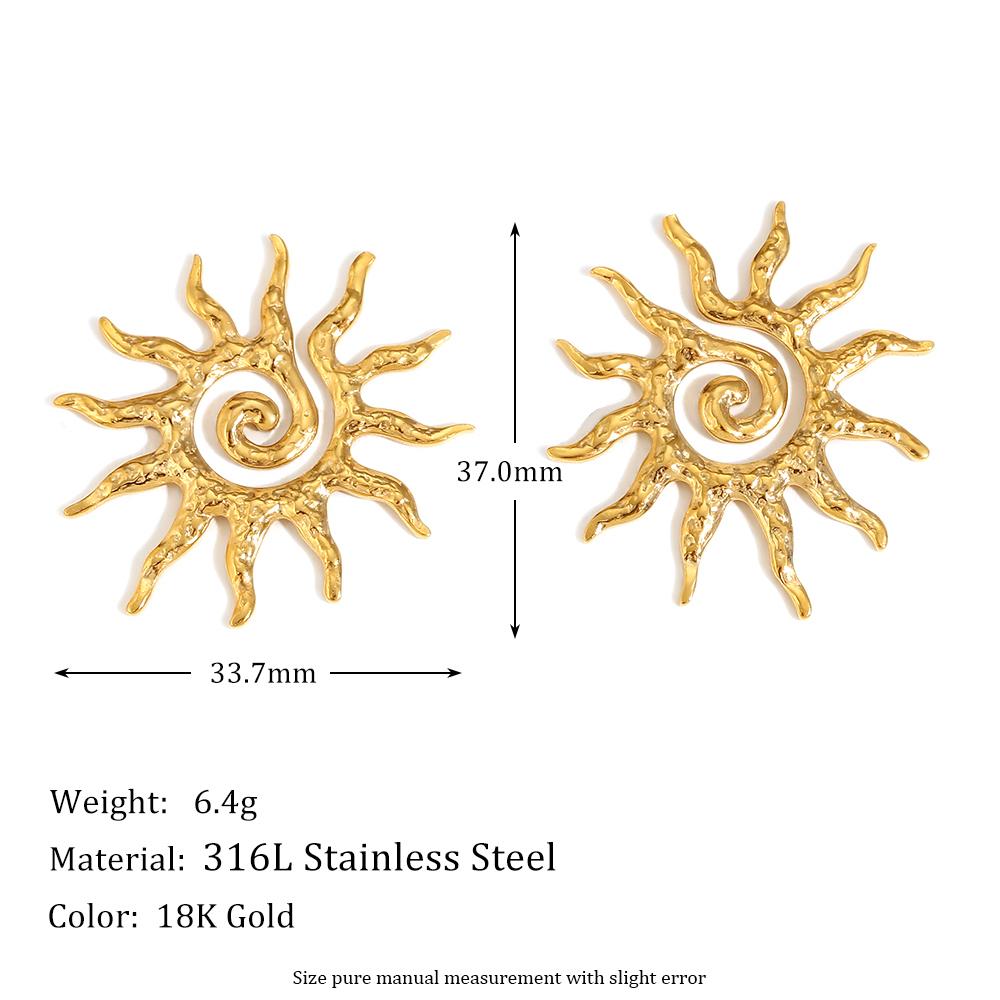 

MamacitaSlay Sun Flower Stud Earrings18K Gold Plated Stainless Steel Waterproof Jewelry 2026 New Trendy Party Women s Charm Gift золотий