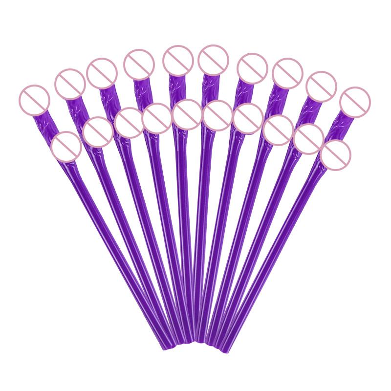 10pcs Bachelorette Party Penis Straws Plastic Novelty Nude Dick Drink Straw For Hen Night Bar Decor Wedding Team Bride Supplies