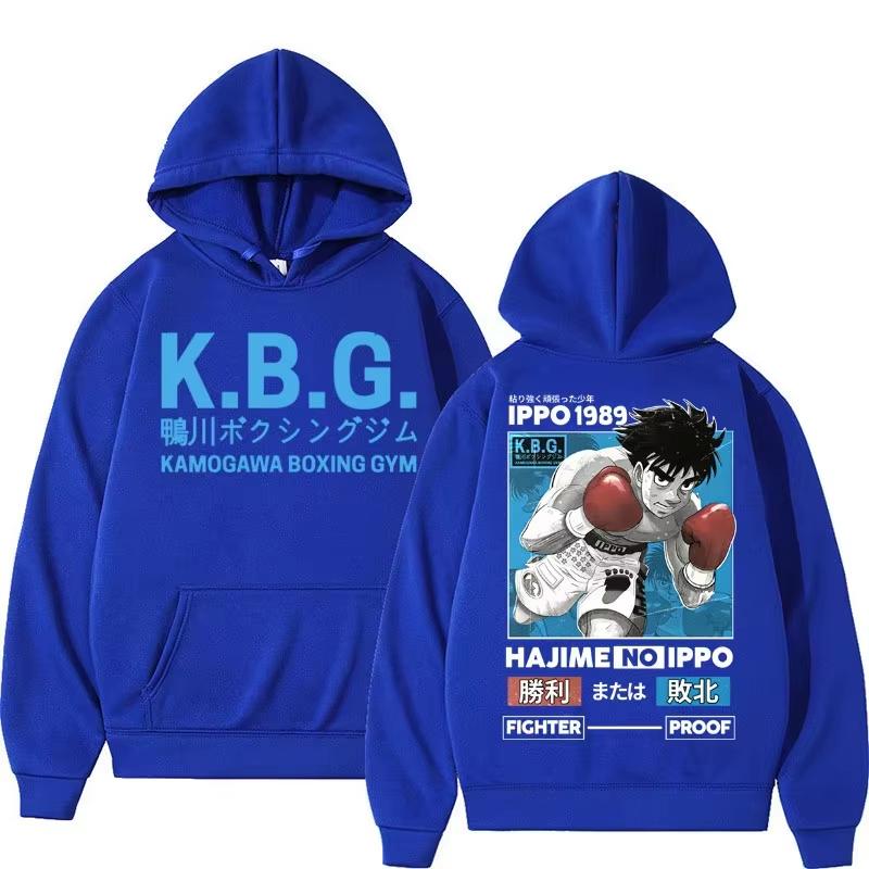 Hajime No Ippo Graphic Hoodie Unisex Men Women Vintage Harajuku Oversized Loose Casual Streetwear Pullover Sweatshirt Soft Cotton Fabric
