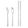 Portable Folding Travel Dinnerware Set Stainless Steel Tableware Campi