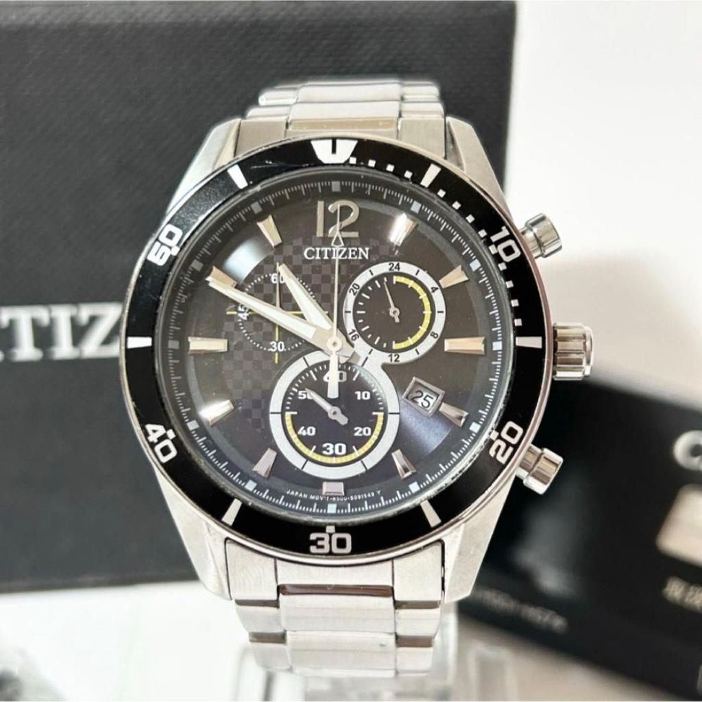 Used CITIZEN Citizen Collection Eco Drive H500-S061091 Solar Silver Black Dial Men's Watch