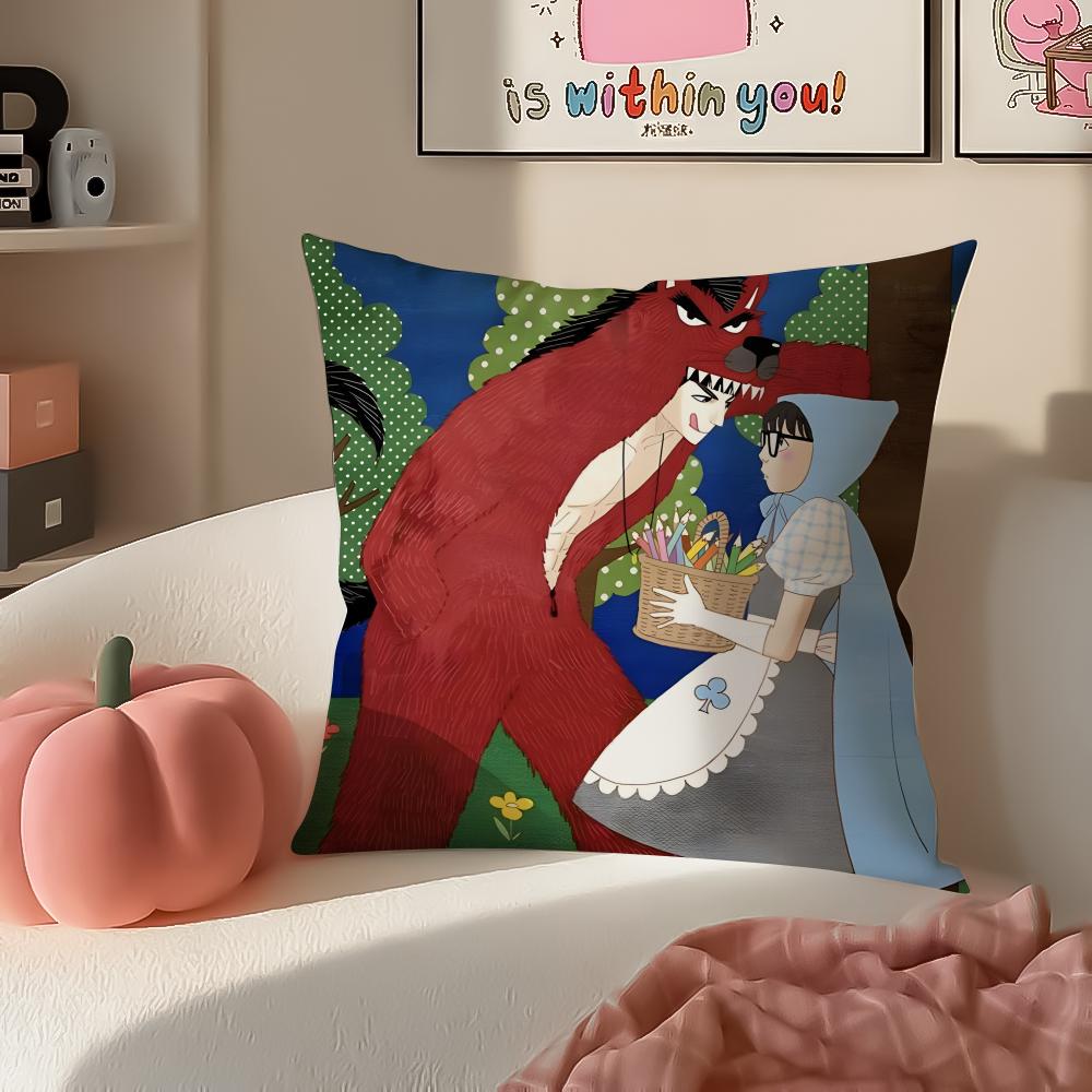 

Romantic Fantasy Chinese Comic SSpirit Fingers Cushion Cover Pillowcase Short Plush Invisible zipper Room Sofa Cushion Cover 30X30cm