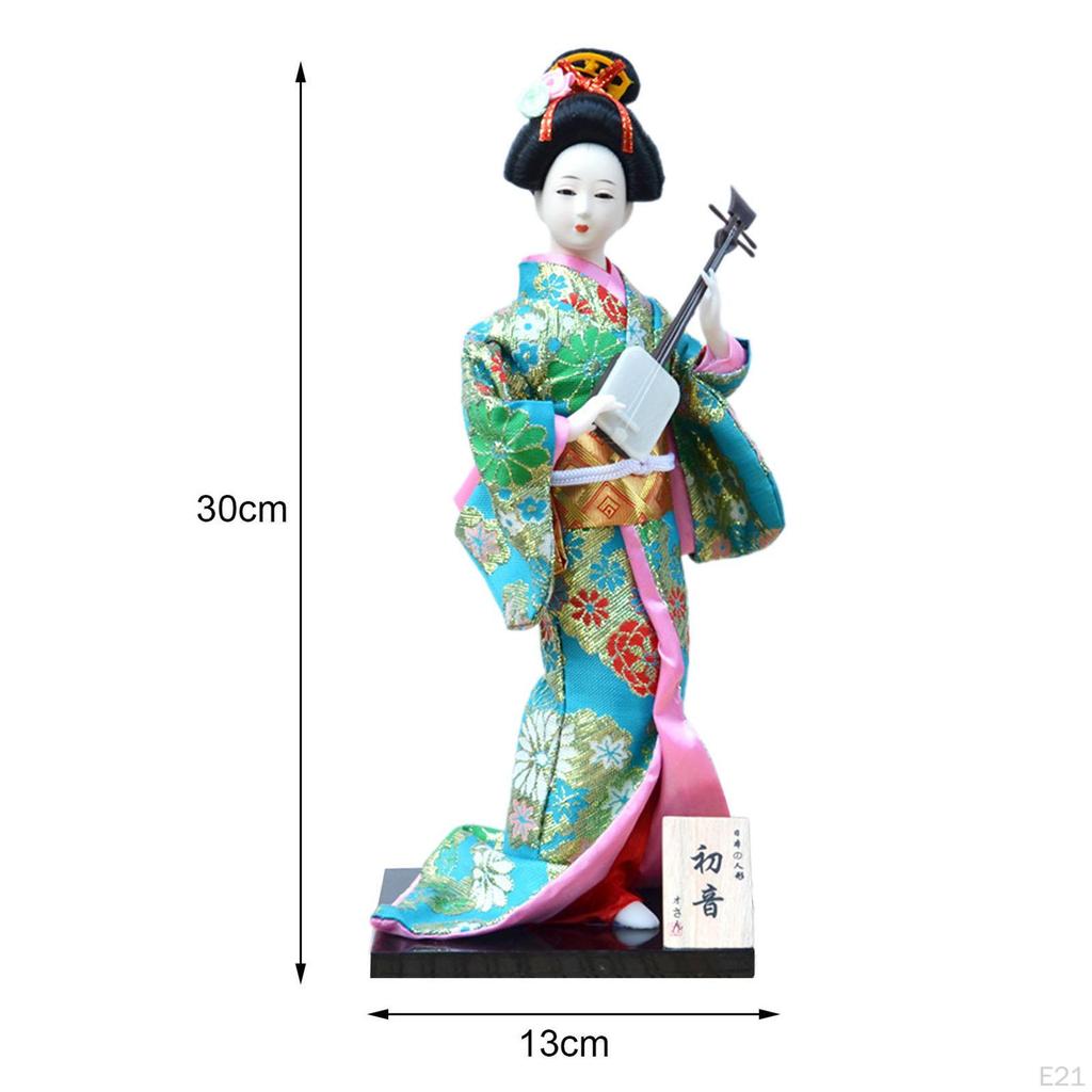 Japanese Kimono Doll Asian Statue Lady Statuette Decorative Collectible Figurine Kabuki for