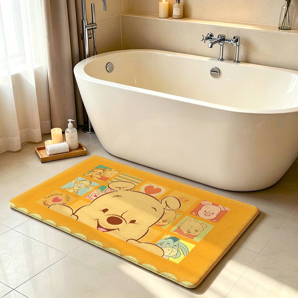 Classic Cartoon-W-wInnie The Pooh-S Kawaii Carpet Bathroom Anti-slip Mat Door Mat Home Decoration Mat Entrance Scratch-resistant