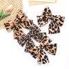 1/2PCS Fashion Boutique Cloth Leopard Bow Hairpin Spring Clip Barrettes Women  Hair Accessories