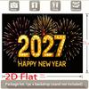 1Pcs 2027 Happy New Year Glowing Golden Numbers Decoration Background New Year Backdrop Decorations For Photo Studio Booth Party