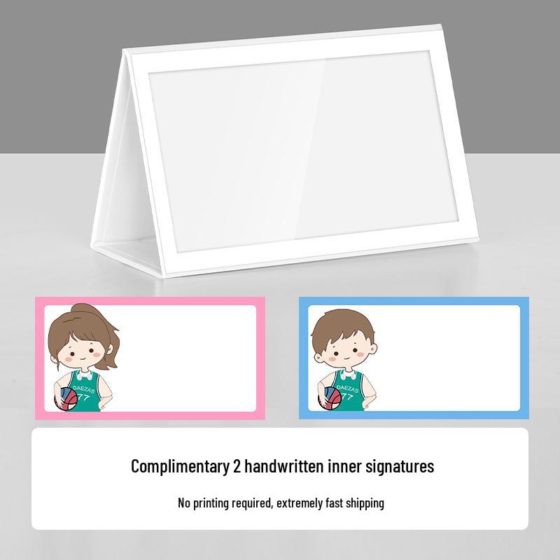 First Grade Student Desk Name Card: Foldable, Child-Resistant, Perfect for New Enrollment 150x80mm