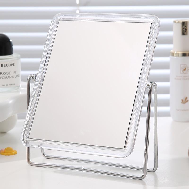 Rotatable Square Double-Sided Desktop Makeup Mirror for Dormitory