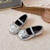 Girls' Flat Shoes Korean Style Kids Causal Princess Leather Shoes Fashion Versatile Children's Walking Shoe Solid Color Bowtie