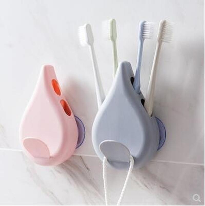 Sucker Brush Container Wall Mounted Type Toothbrush Holder Bathroom  Hole Suction Cup Toothbrush Hol