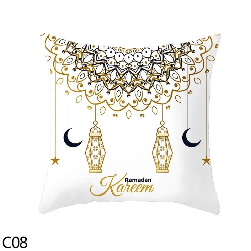 Muslim  Ramadan Eid Mubarak Print Sofa Cushion Cover Pillowcase Home Decor Party Car Bedding