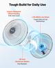 VEVOR Wall Mount Fan, 500mm Wall Mounted Hanging Fan Oscillating, 3-Speed, Long Airflow Distance, Adjustable Rotation Angle