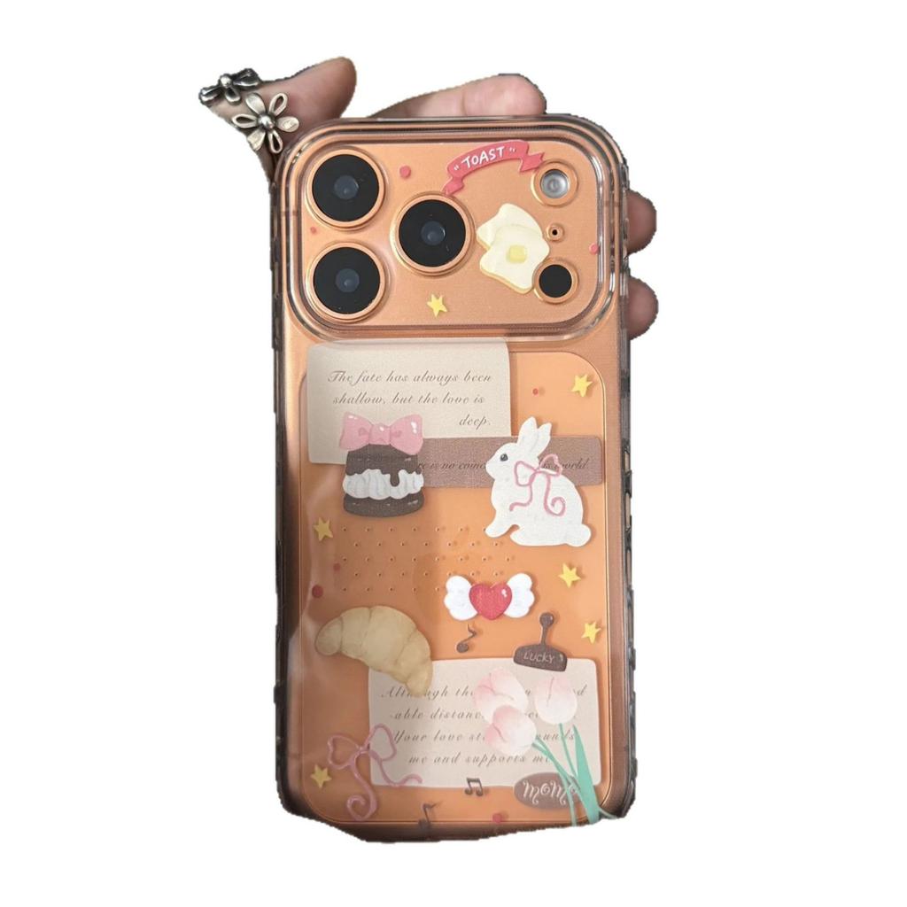 ins Rabbit Collage for Apple 16/17Pro mobile phone case IP15 side love 14/13 transparent 12 soft 11