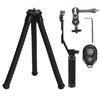 Mini Flexible Tripod Stand Portable Universal BT Camera Tripod with Hidden Phone Holder Cold Shoe Mount for IPhone 13