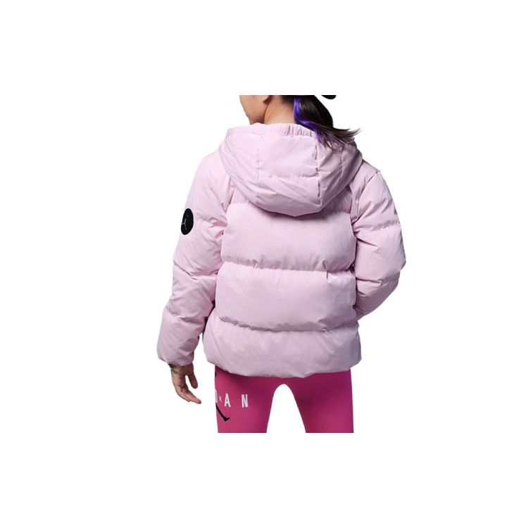 Jordan Solid Logo Hooded Warm Down Jacket Kids Outerwear Pink FB9266-663