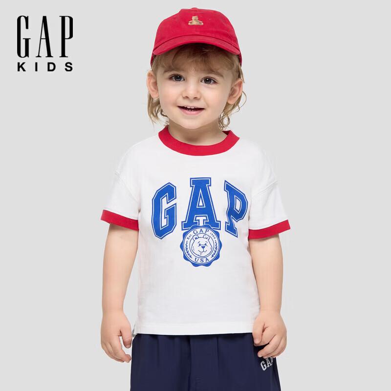 GAP Boy Toddler Summer Logo Print Short Sleeve T-shirt 110/56 белый