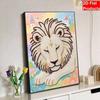 DIY Pearl Art Lion Painting Kit 5D Crystal Rhinestone Embroidery for Bedroom Living Room Wall Decoration Handmade Craft