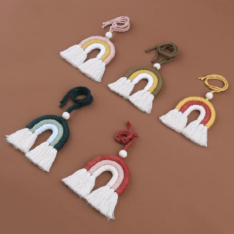 Teenager Home Decor Rainbow Wall Ornament Nordic Woven Wall Arts Bohemian