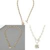 Heart Shape Pendant Necklace With Gold Plated Alloy Chain For Women
