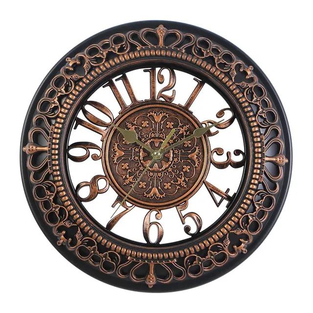 European Creative Wall Clock Living Room Bedroom Round Wall Clock Clock Office Plastic Wall Clock