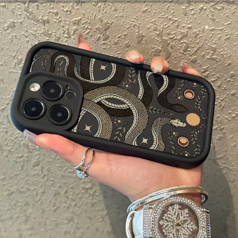 Double snake playing beads are suitable for iphone15pro mobile phone case Apple 16 anti-drop 14 personality 13promax new 12x