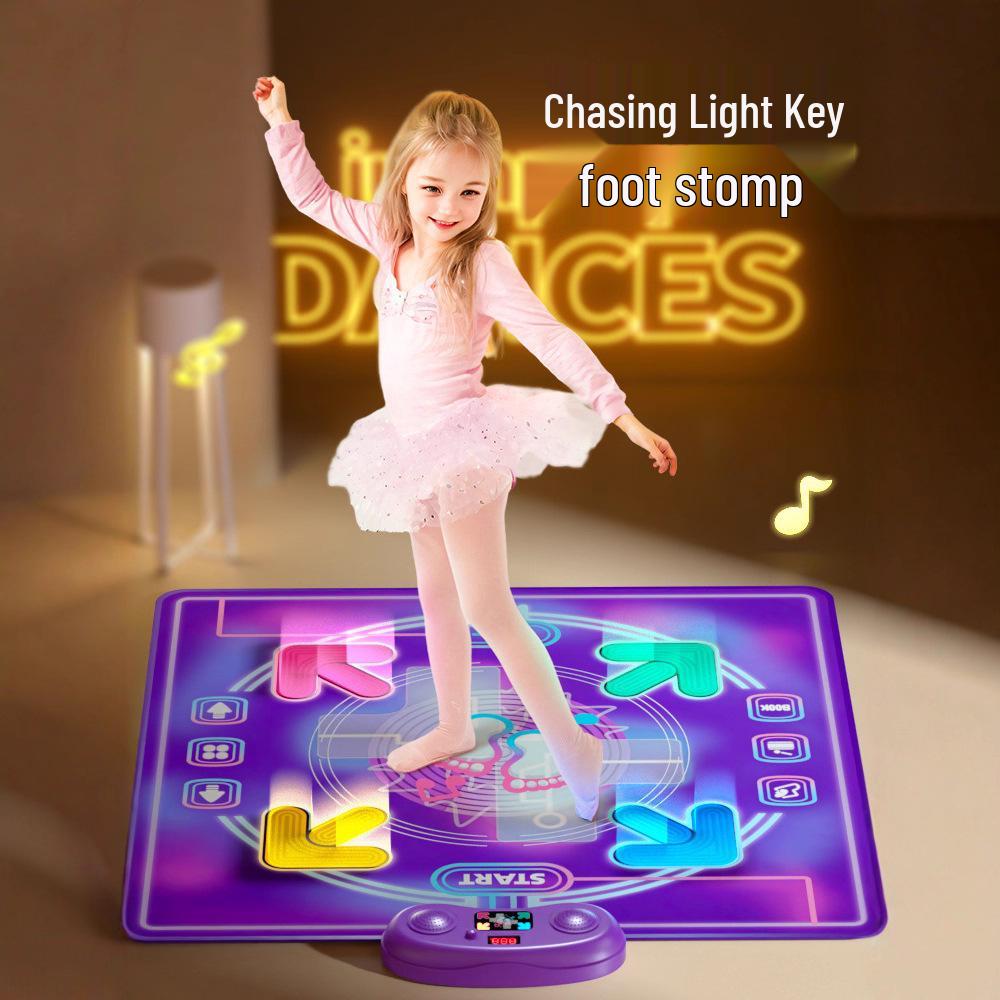 Girls' Musical Dancing Mat – Kids' Fitness Challenge and Puzzle Jump Pad