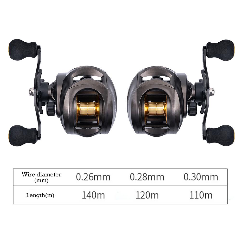 Baitcasting Reel Metal Bearing Aluminum Water Droplet Wheel Anti-explosion Line 7.2:1 High Rotational Speed Ratio Fishing Tackle